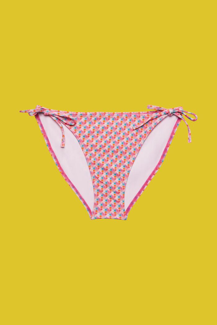 Meerkleurig bikinibroekje met strikkoordjes, PINK FUCHSIA, detail image number 4