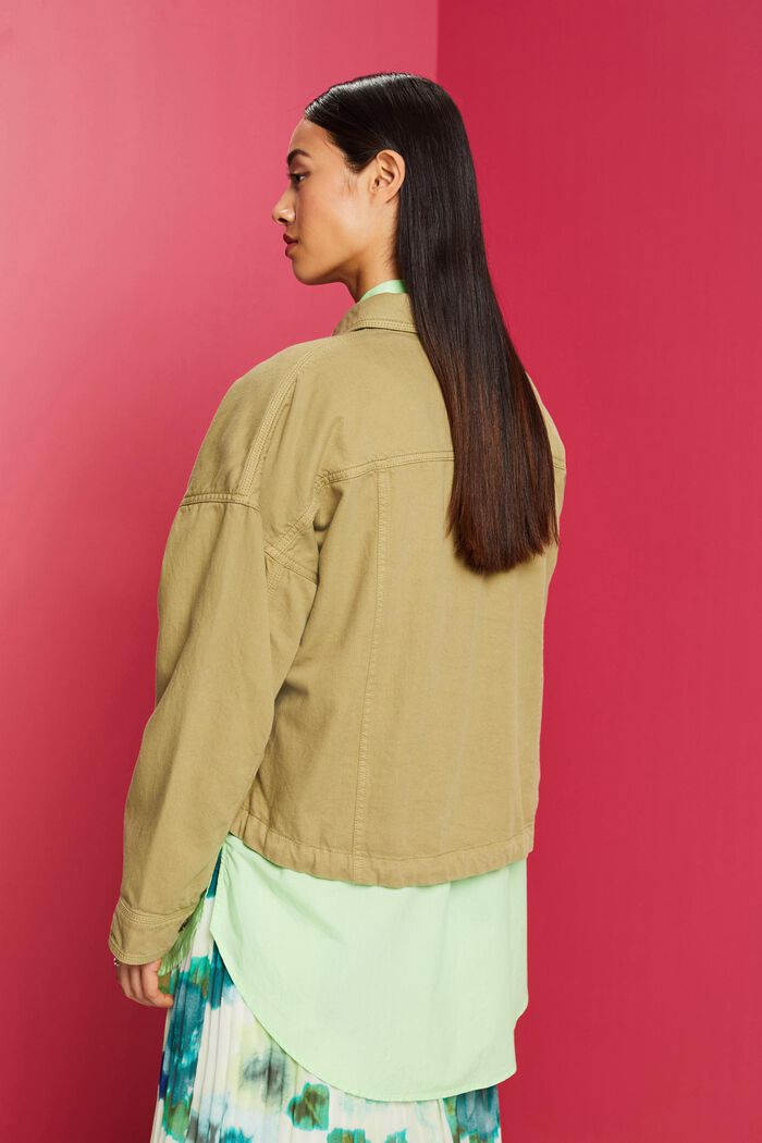 Boxy twill jas, PISTACHIO GREEN, detail image number 3