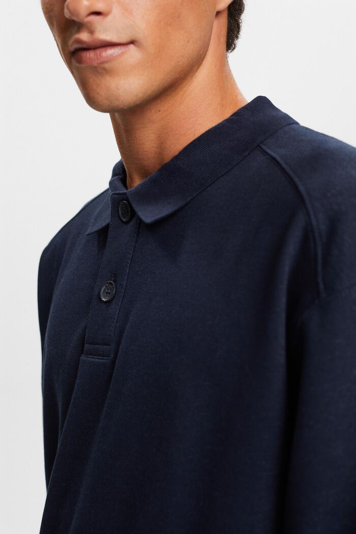 Polo-sweatshirt met lange mouwen, NAVY, detail image number 2