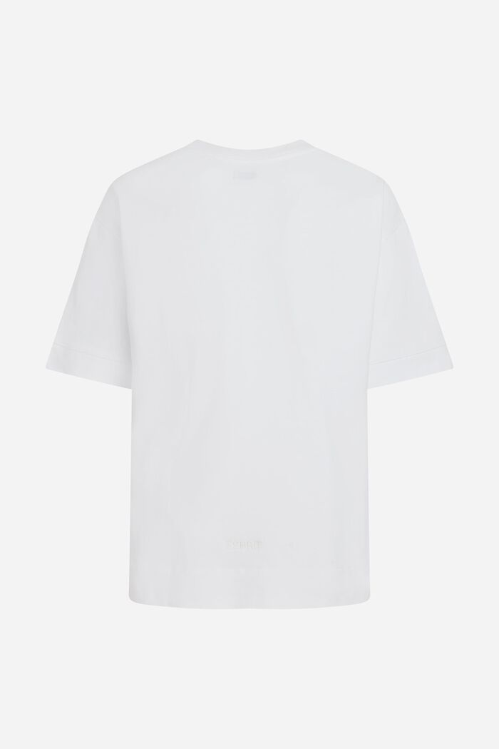 T-shirt à imprimé indigo placé, WHITE, detail image number 5