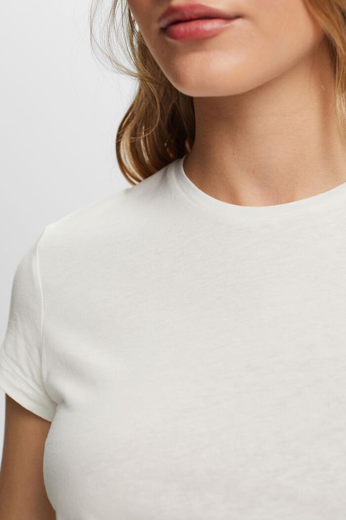 T-shirt à encolure ronde, 100 % coton, OFF WHITE, detail image number 2