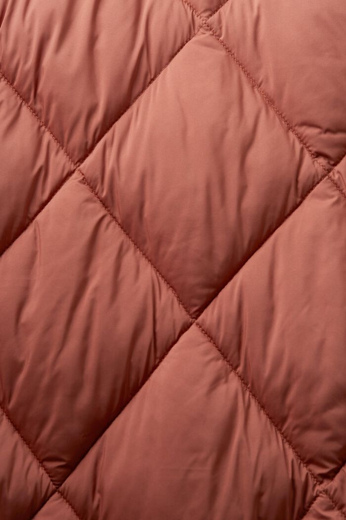 Gerecycled: gewatteerde mantel met capuchon, TERRACOTTA, detail image number 6