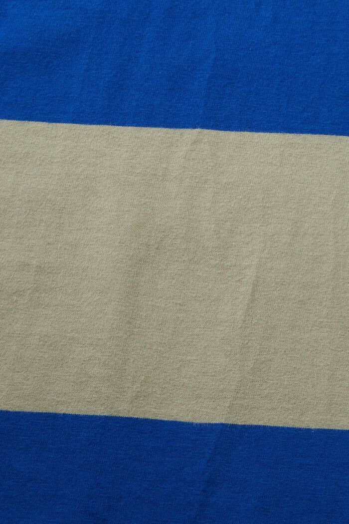 Gestreept T-shirt met logo, BRIGHT BLUE, detail image number 4