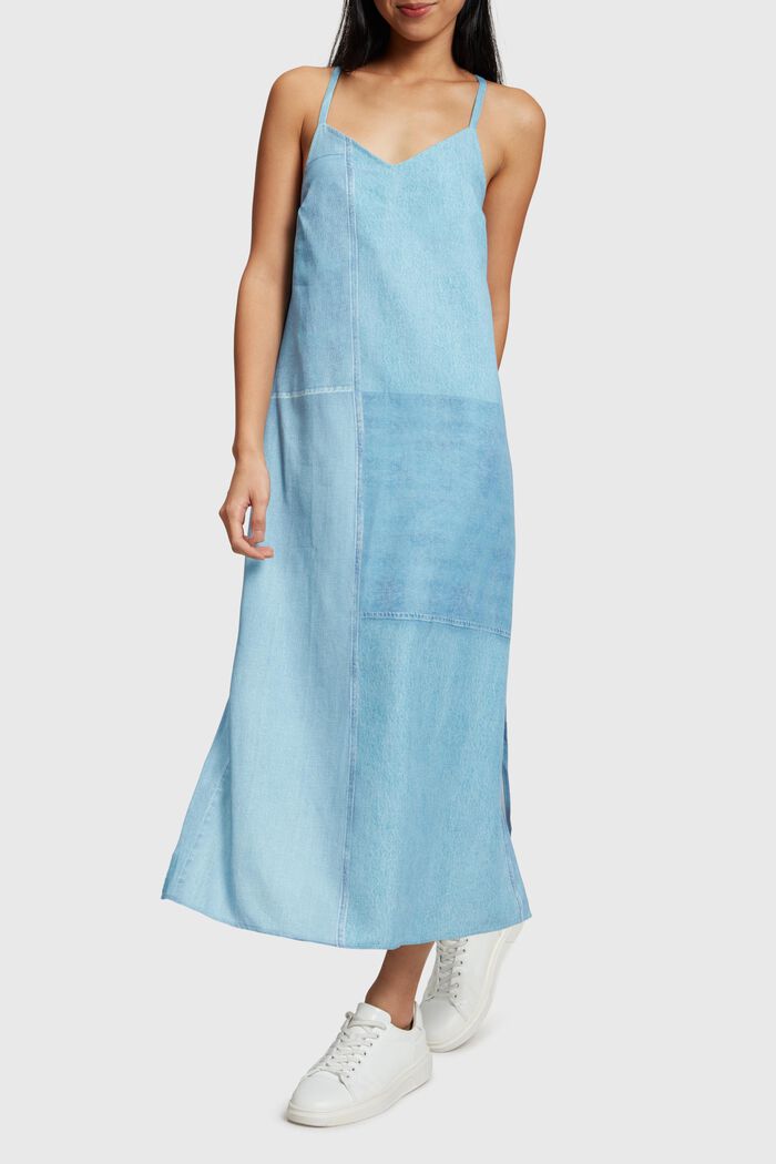 Fond de robe à imprimé denim all-over, BLUE MEDIUM WASHED, detail image number 0