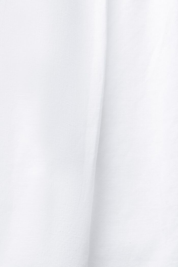 Van een linnenmix: jurk met knoopsluiting, WHITE, detail image number 4