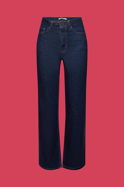 High-rise jeans met rechte pijpen