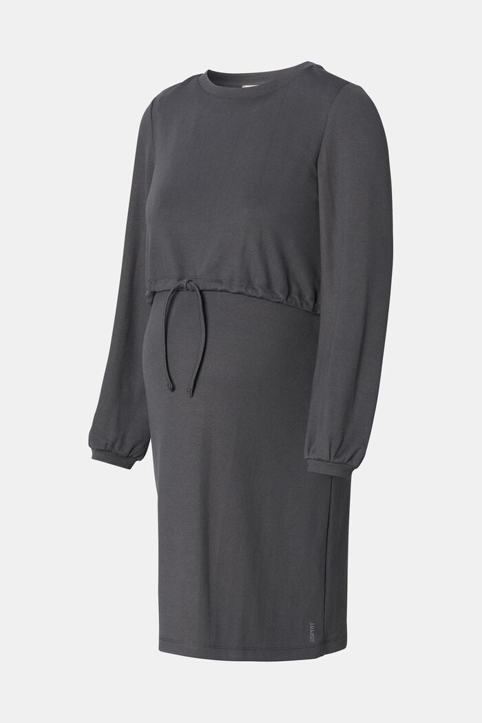 Gerecycled: jurk met laagjeslook, CHARCOAL GREY, overview