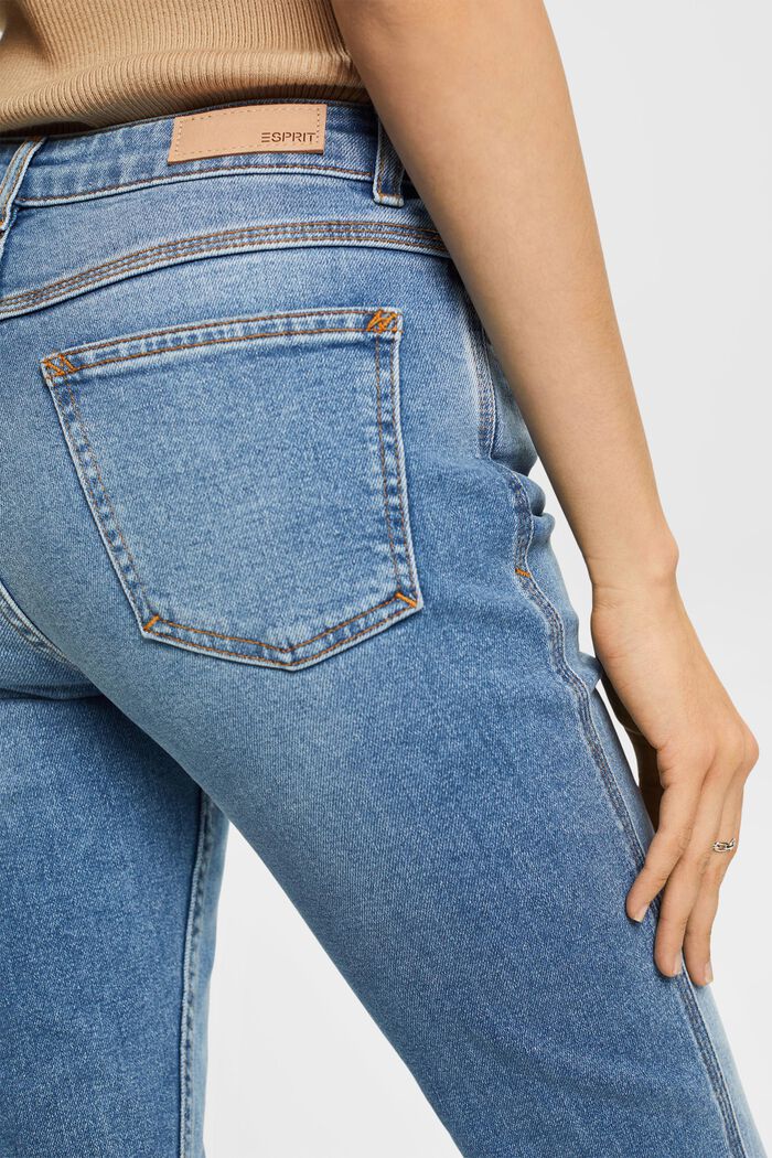 High-rise jeans met rechte pijpen, BLUE LIGHT WASHED, detail image number 4