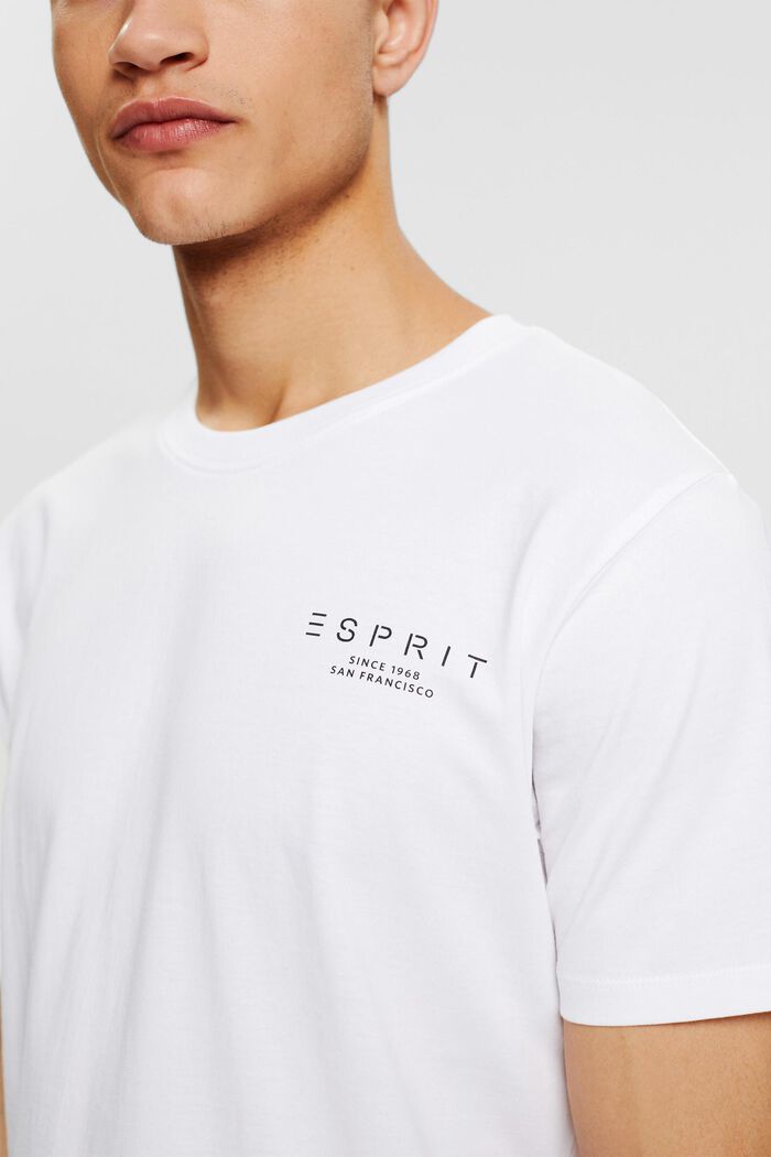 Jersey T-shirt met logoprint, WHITE, detail image number 0