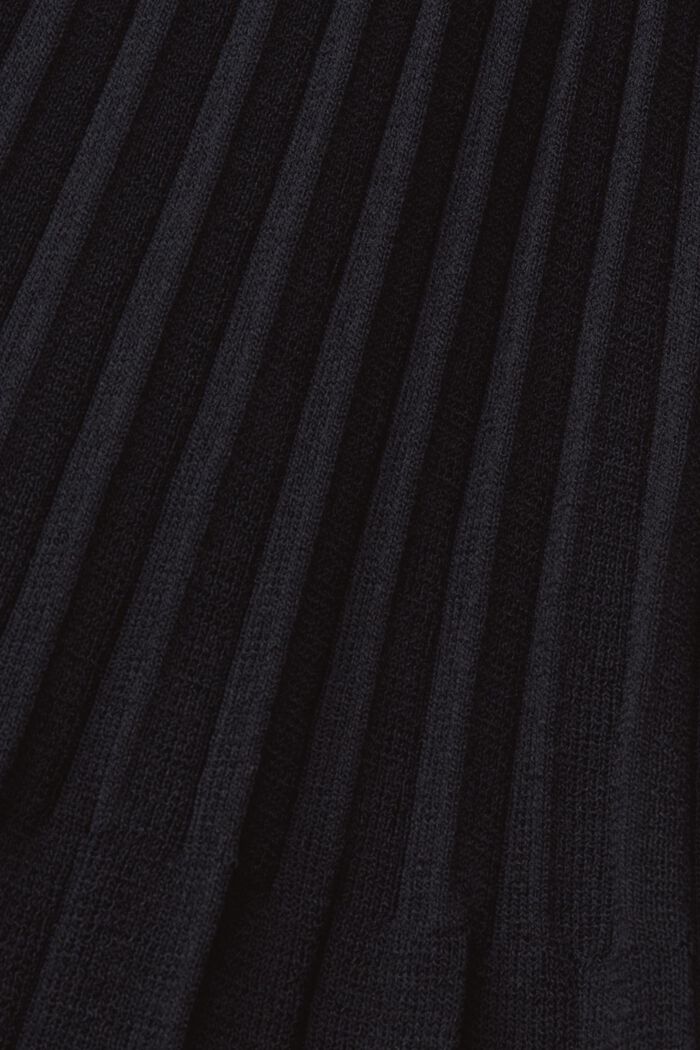 Mini-robe plissée à manches longues et encolure ronde, BLACK, detail image number 5