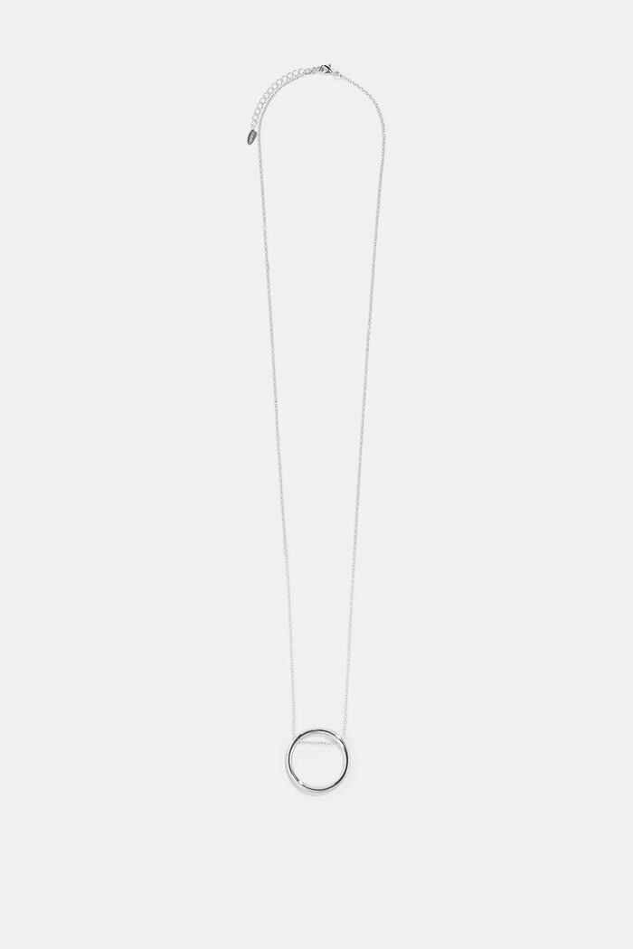 Lange ketting met ronde hanger, SILVER, overview