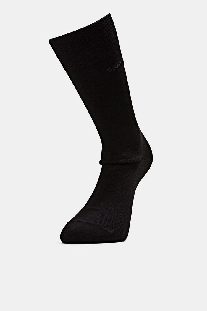 Set van 2 paar basic sokken van een katoenmix, BLACK, detail image number 2