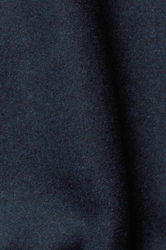 Bomberjack van een wolmix, PETROL BLUE, detail image number 5