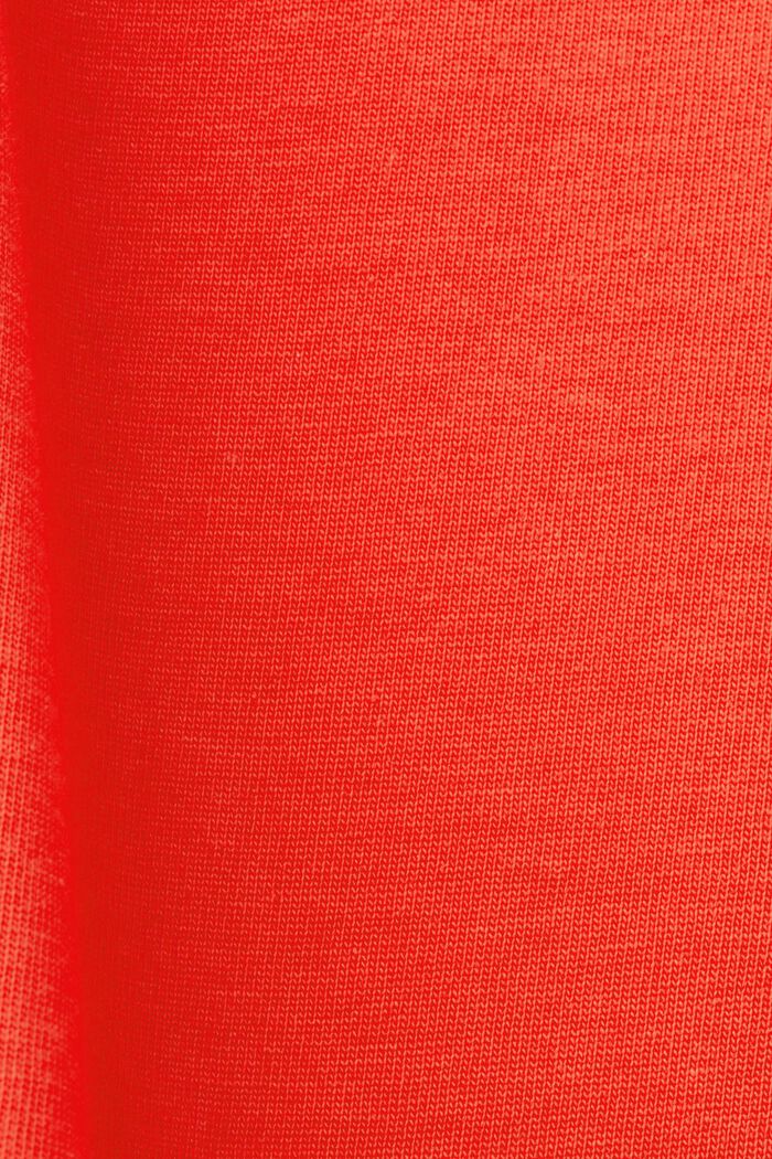 T-shirt van biokatoen met geometrische print, ORANGE RED, detail image number 6