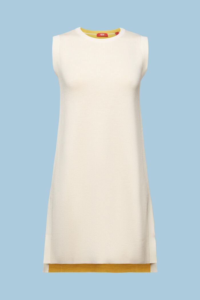 Mini-robe sans manches en laine mélangée, CREAM BEIGE, detail image number 7