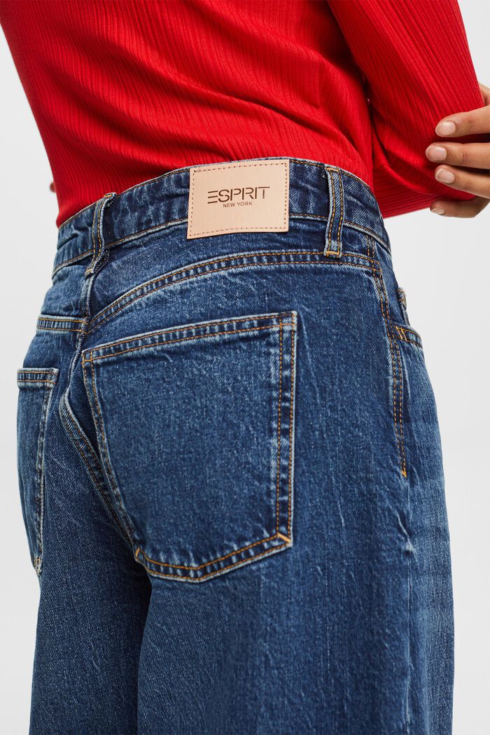 Wide fit jeans in retrolook met hoge taille, BLUE LIGHT WASHED, detail image number 4