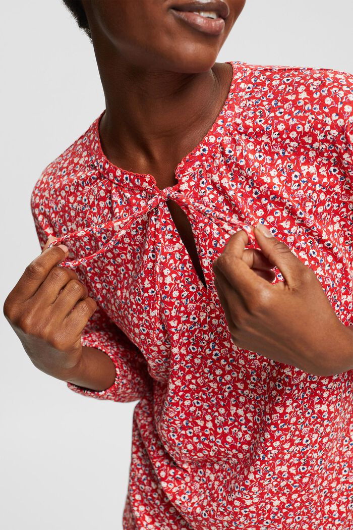 Longsleeve met een blouselook, mix van biologisch katoen, RED, detail image number 2