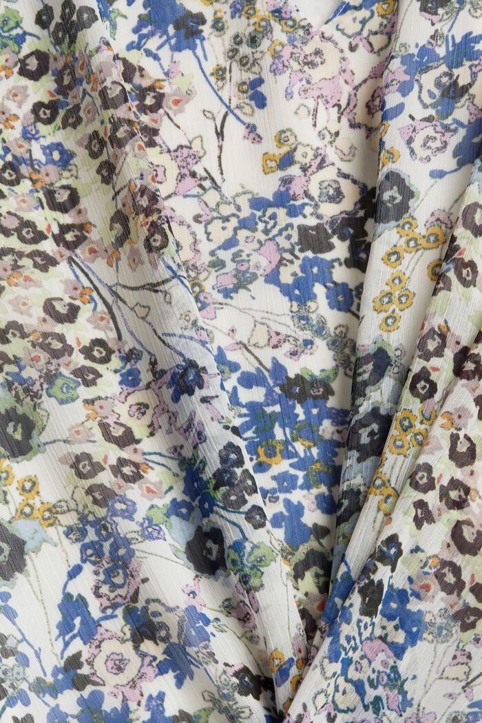 Crêpe blouse met millefleurs, LIGHT BEIGE, detail image number 4