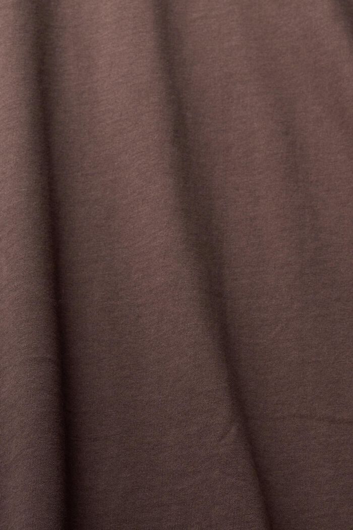 Jersey longsleeve met print op de borst, DARK BROWN, detail image number 4