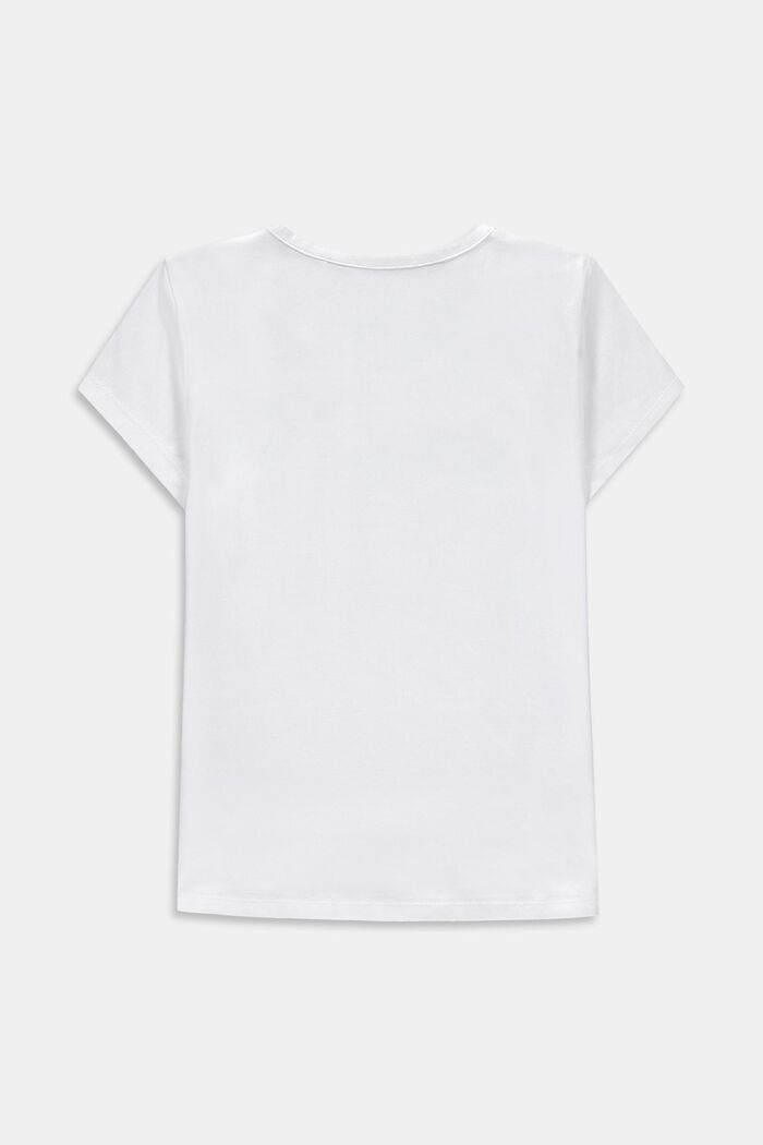 T-shirt met retroprint, katoen met stretch, WHITE, detail image number 1