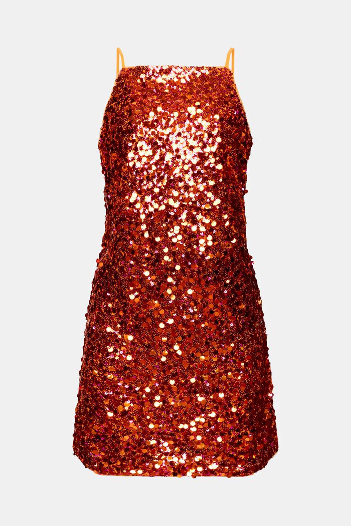 Mini-jurk met pailletjes, GOLDEN ORANGE, detail image number 7