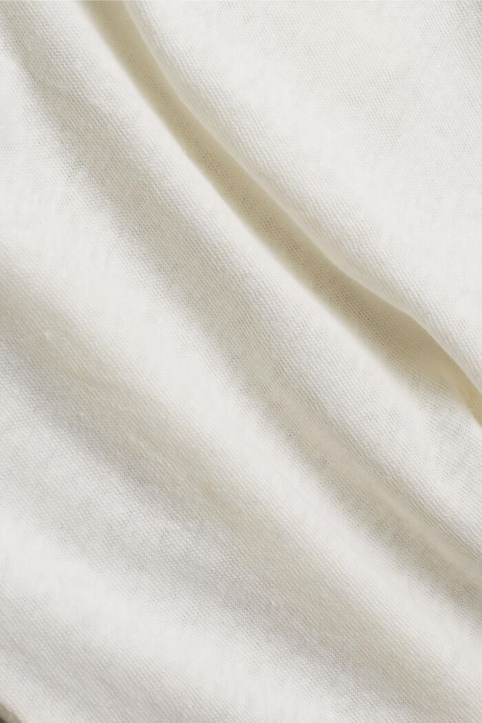 Haut façon blouse en mélange de coton et de lin, OFF WHITE, detail image number 4