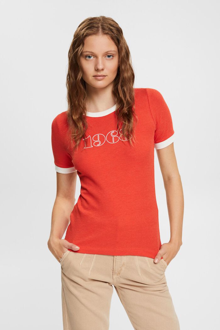 T-shirt à imprimé, ORANGE RED, detail image number 2