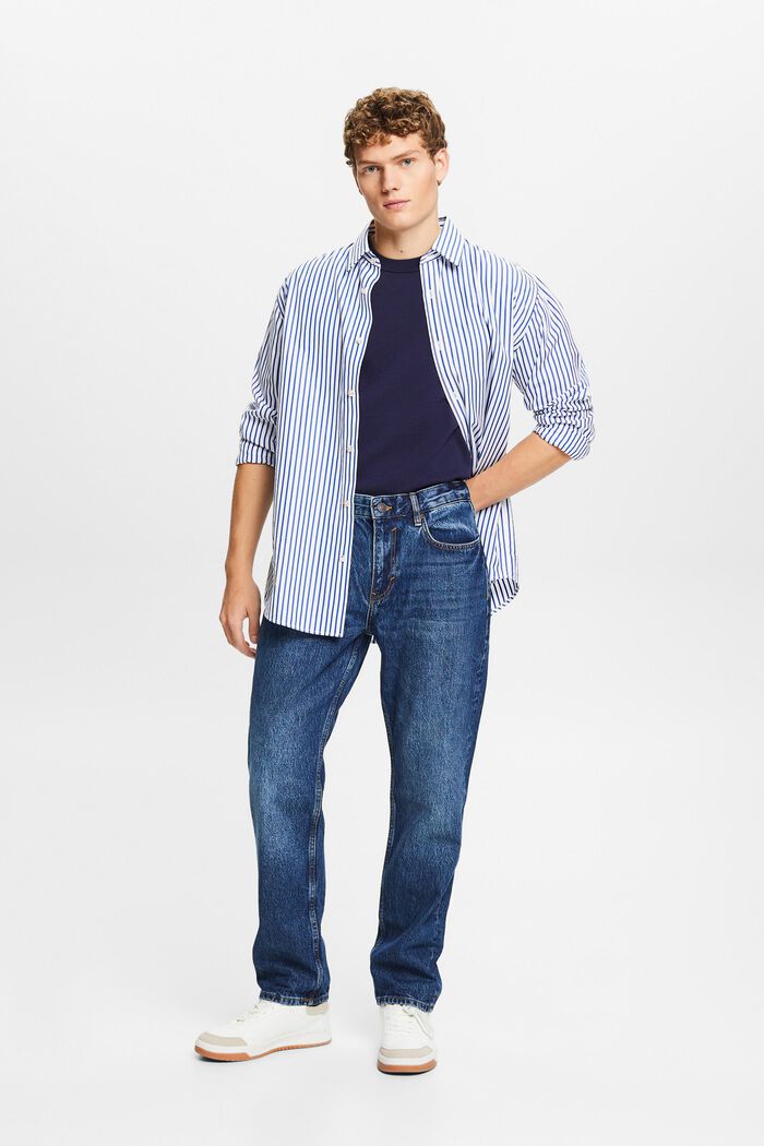 Jeans met middelhoge taille en rechte pijpen, BLUE DARK WASHED, detail image number 1