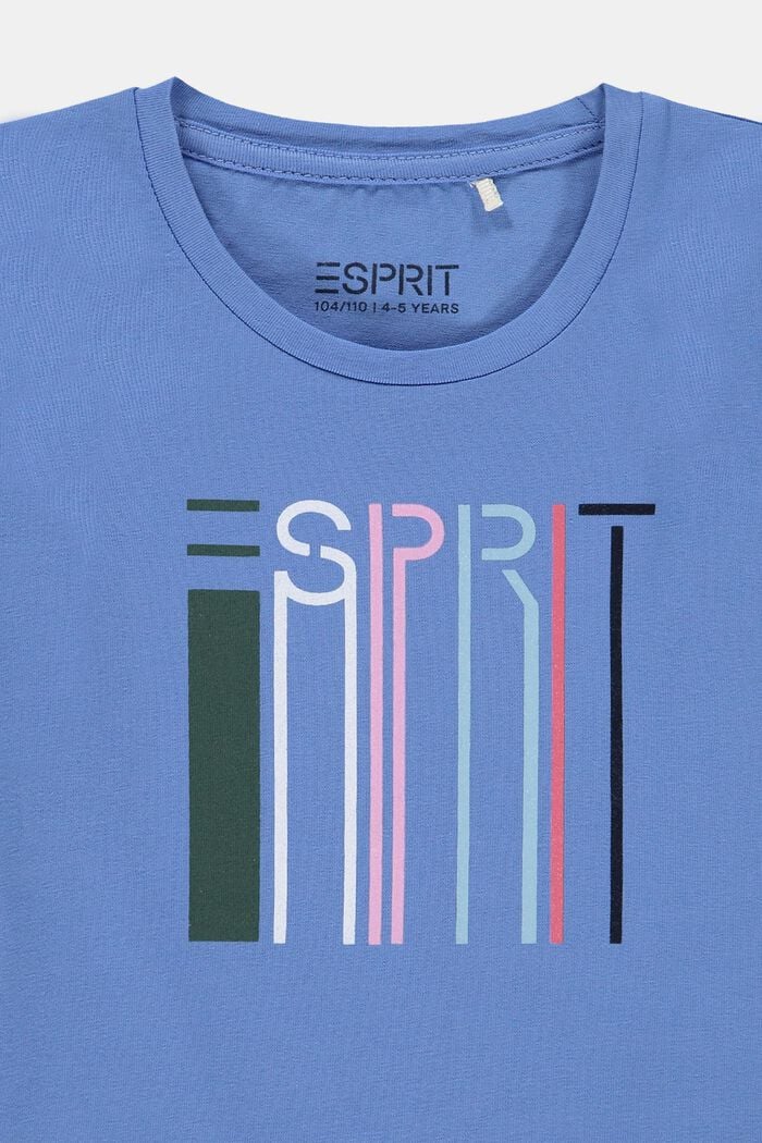T-shirt van elastisch katoen met logo, LIGHT BLUE, detail image number 2
