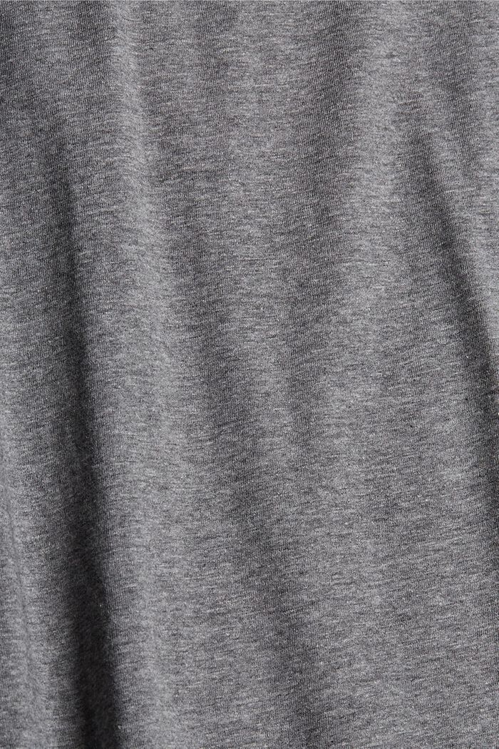 T-shirt CURVY à manches longues et paillettes, coton biologique mélangé, GUNMETAL, detail image number 1