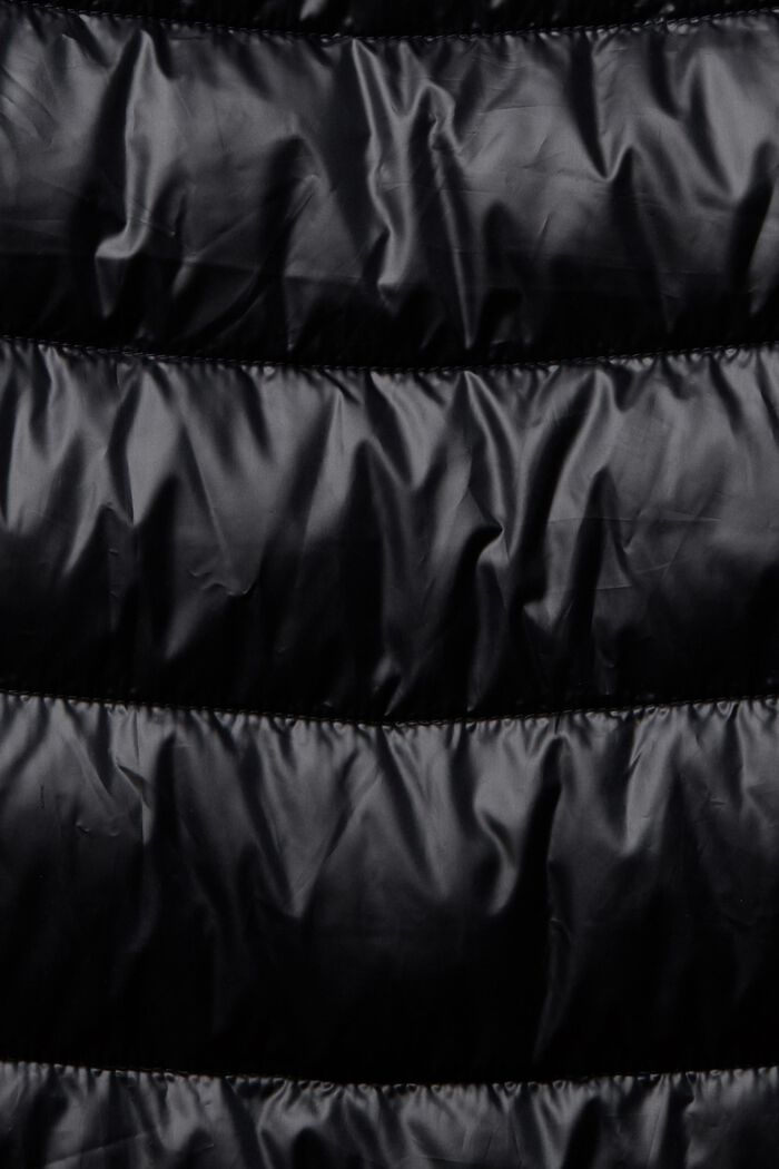 Gewatteerde mantel met afneembare capuchon met tunnelkoord, BLACK, detail image number 1