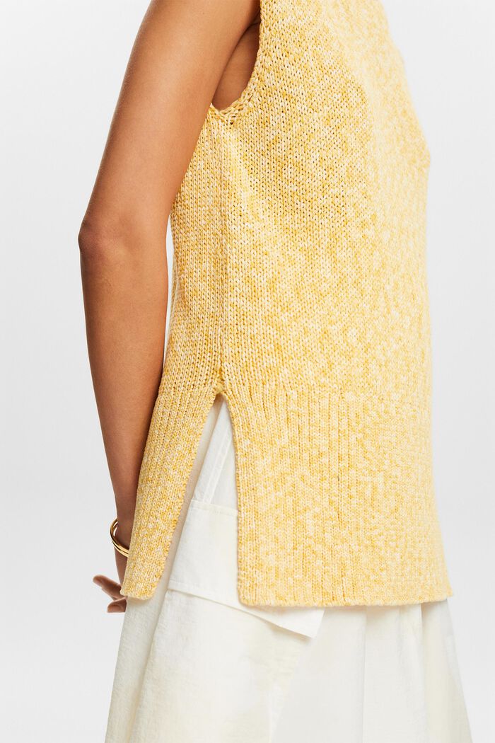 Pull-over sans manches chiné, SUNFLOWER YELLOW, detail image number 2