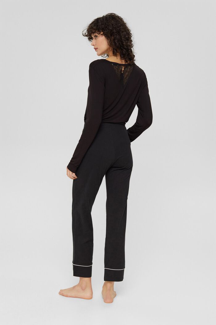 Pantalon de pyjama, 100 % coton biologique, BLACK, detail image number 3