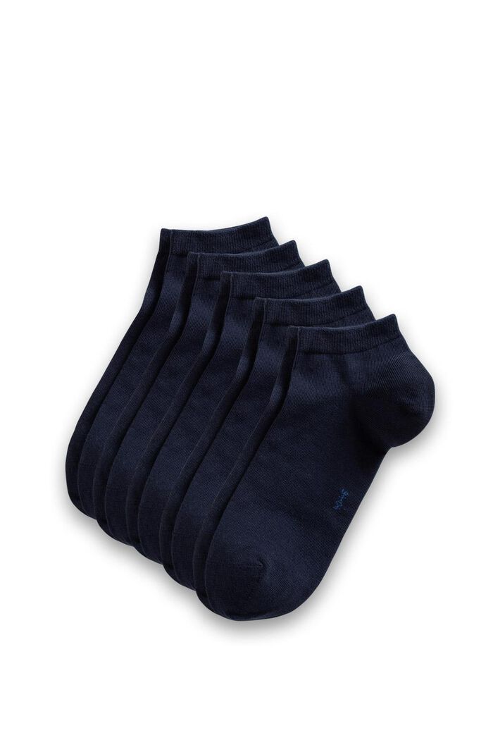 5 paires de socquettes basses en coton mélangé, MARINE, detail image number 0