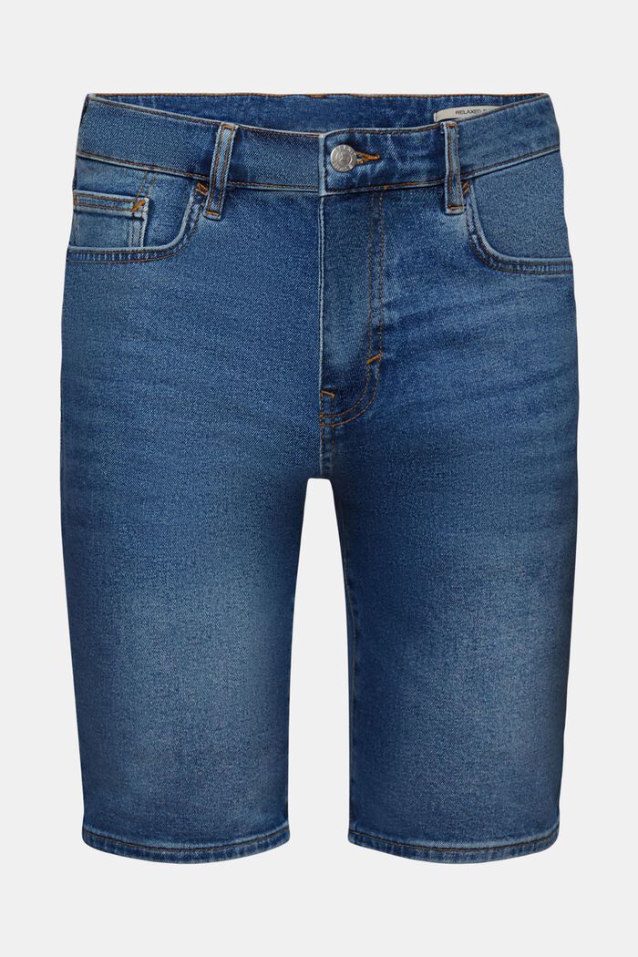 Short en jean décontracté de coupe Slim Fit, BLUE DARK WASHED, detail image number 6