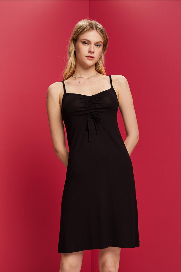 Jersey jurk met motief, BLACK, detail image number 0