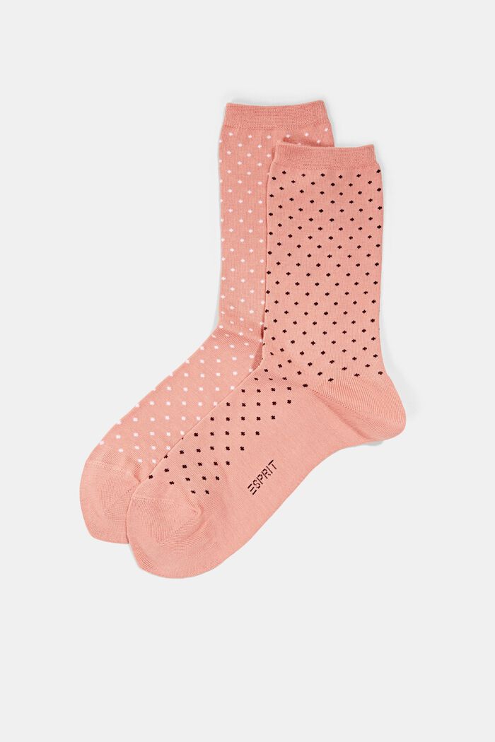 Set van 2 paar sokken met stippen, organic cotton, WILD ROSE, detail image number 0