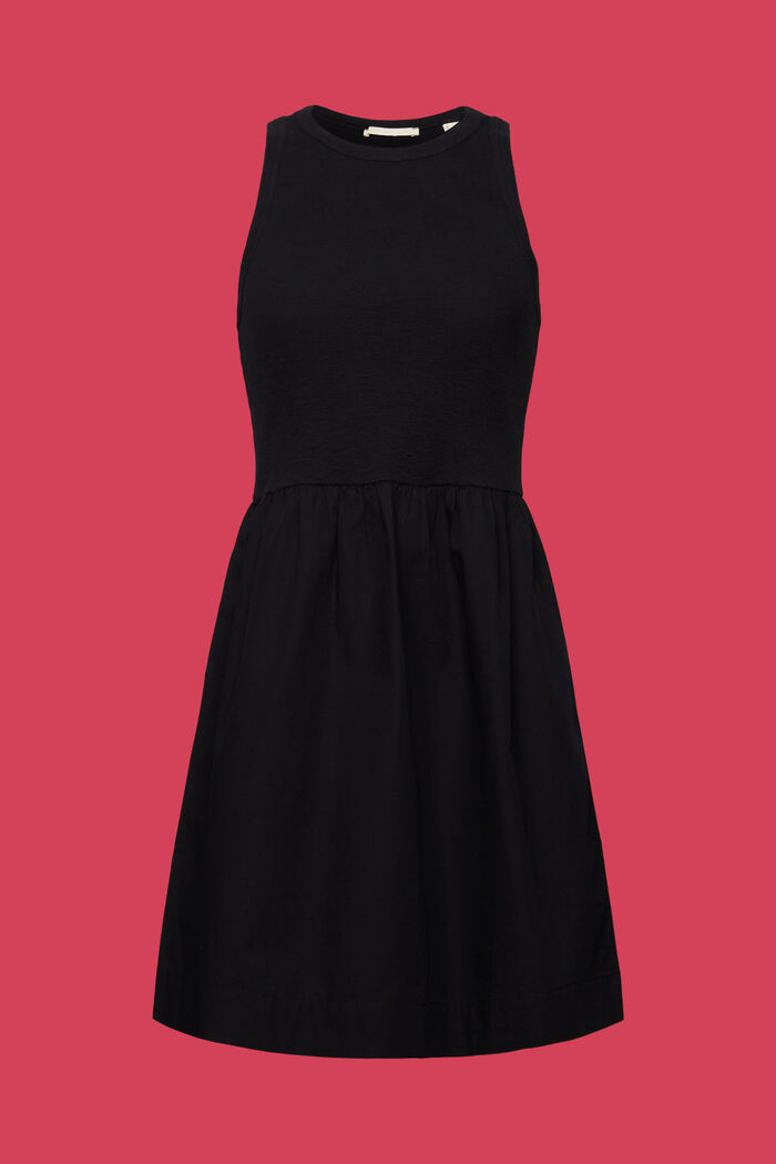 Mini-jurk van een materiaalmix, BLACK, detail image number 6