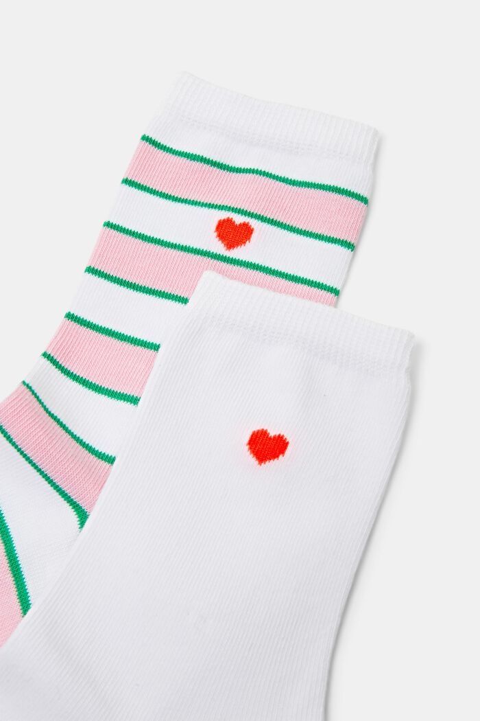 2 paar gestreepte sokken, OFF WHITE, detail image number 2