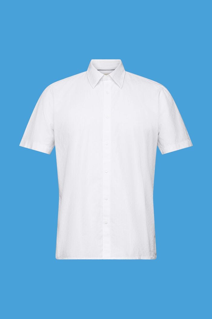 Gestructureerd slim fit-overhemd, WHITE, detail image number 6