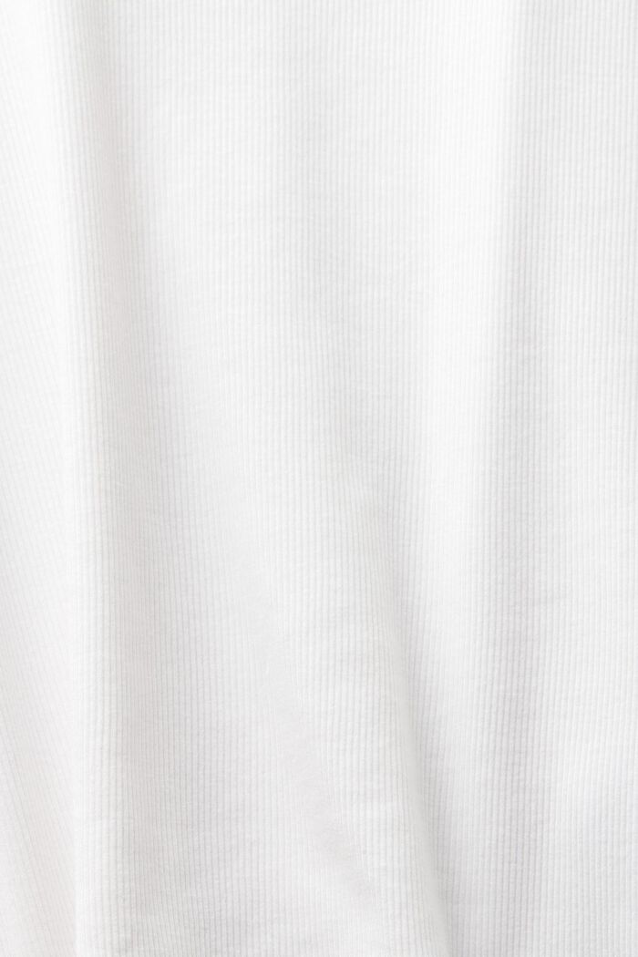 Geribd T-shirt met V-hals, OFF WHITE, detail image number 5