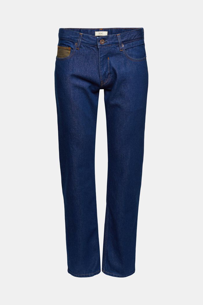 Fashion jeans van een katoenmix, BLUE RINSE, overview