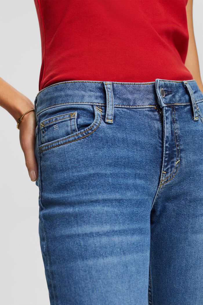 Jeans met middelhoge taille en rechte pijpen, BLUE MEDIUM WASHED, detail image number 2