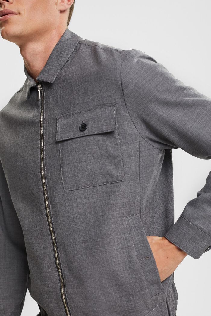 En laine : le blouson zippé, DARK GREY, detail image number 0