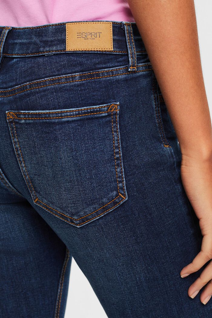 Slim fit jeans met middelhoge taille, BLUE DARK WASHED, detail image number 3