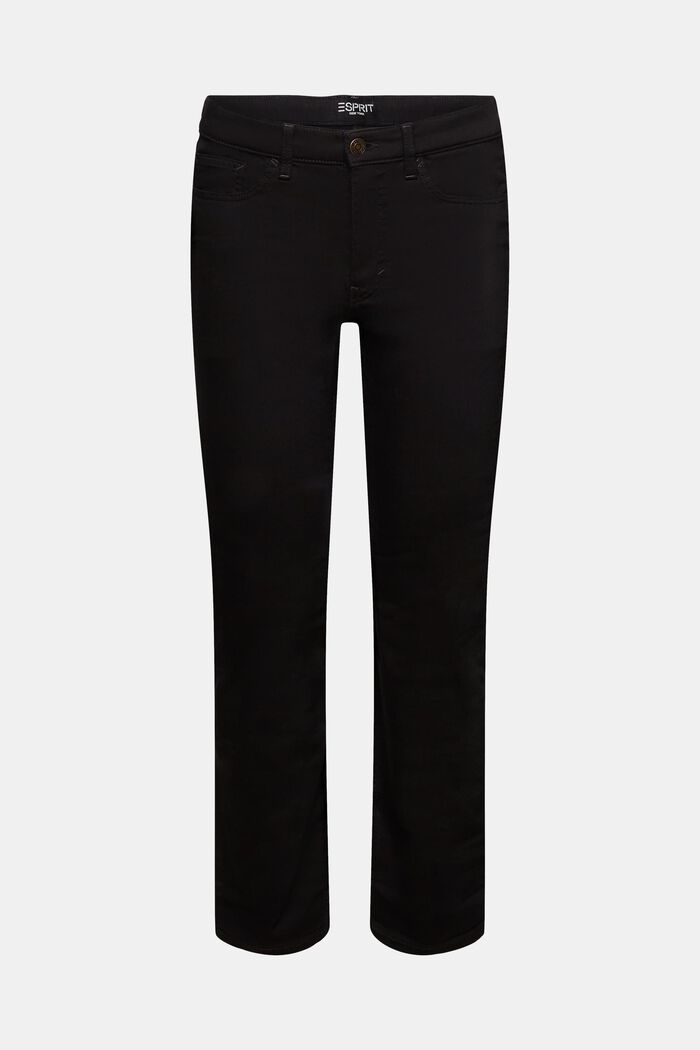 Jeans met middelhoge taille en rechte pijpen, BLACK RINSE, detail image number 7