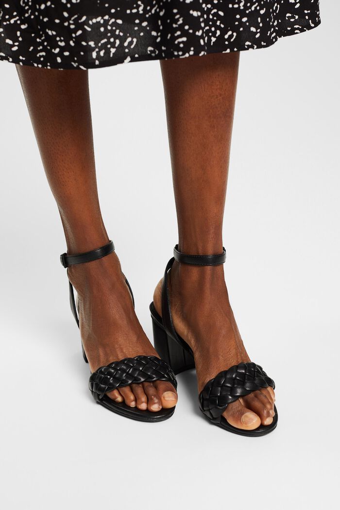 Sandalen met blokhak, BLACK, detail image number 6