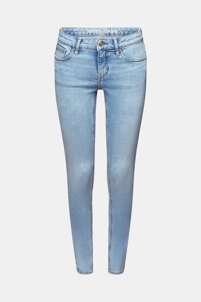 Mid rise skinny jeans, BLUE LIGHT WASHED, detail image number 7