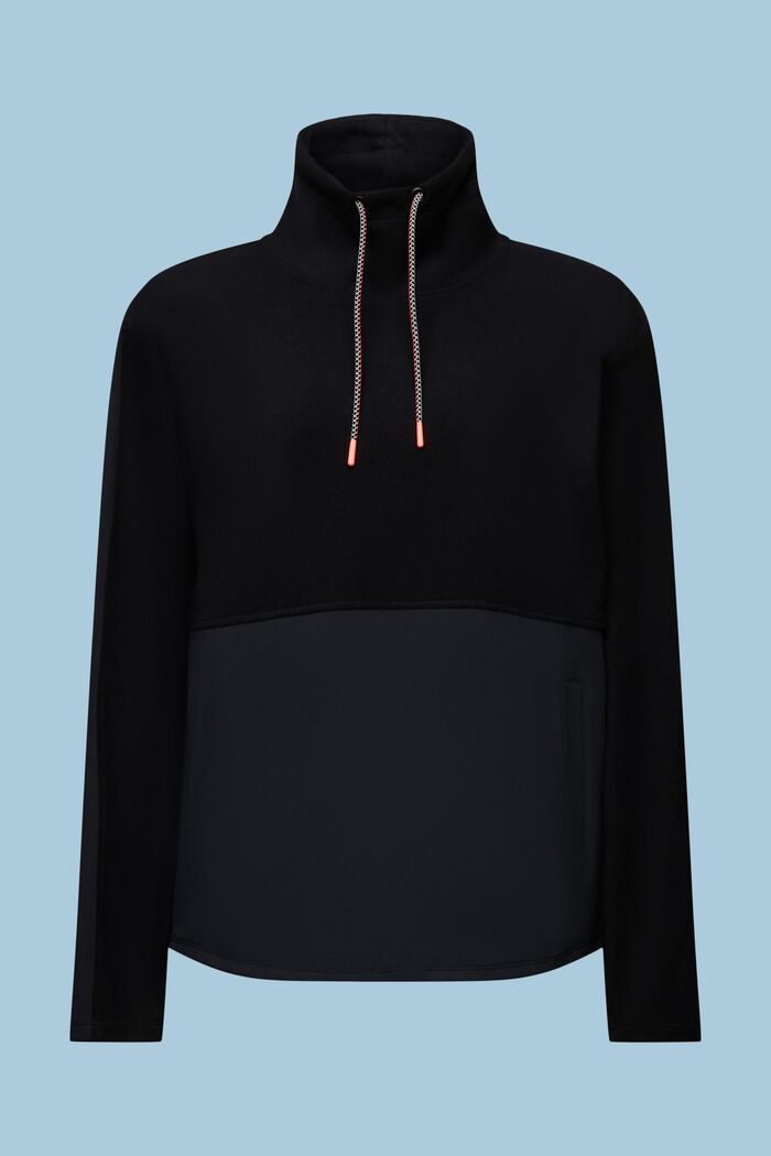 Sportief sweatshirt van fleece, BLACK, detail image number 6
