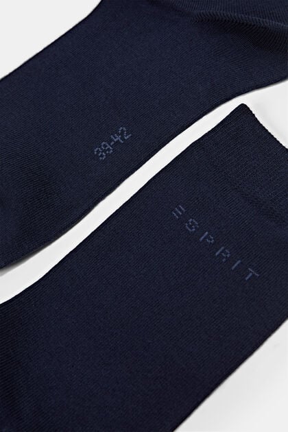 Lot de 2 paires de chaussettes ornées d’un logo en maille, coton biologique